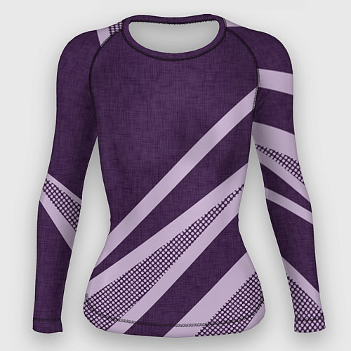 Женский рашгард Фиолетовый абстрактный с полосой / 3D-принт – фото 1