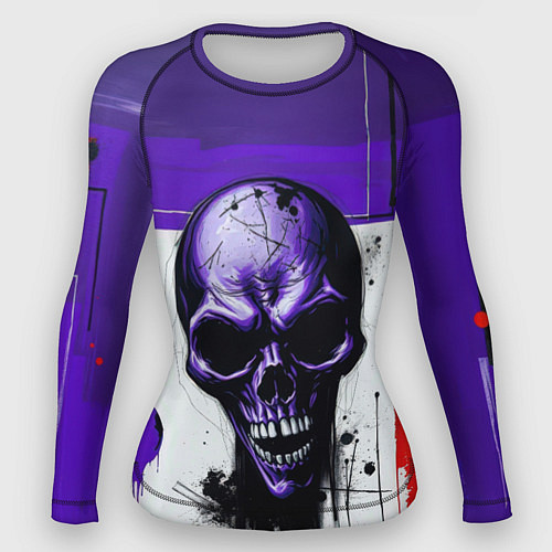 Женский рашгард Пурпурный зловещий череп / 3D-принт – фото 1