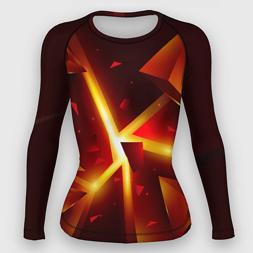 Женский рашгард Трехмерный взрыв неоновых плит абстракция / 3D-принт – фото 1