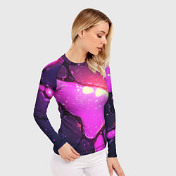 Рашгард женский Розовая текстура разлом плит, цвет: 3D-принт — фото 2