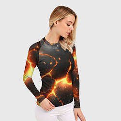 Рашгард женский Лава и разлом плит, цвет: 3D-принт — фото 2