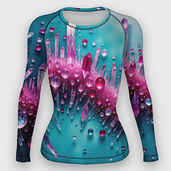 Рашгард женский Розовые кристаллы, цвет: 3D-принт