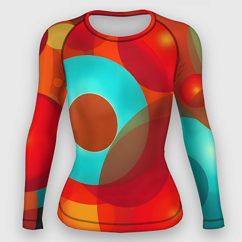Женский рашгард Оптическая абстракция с кругами / 3D-принт – фото 1