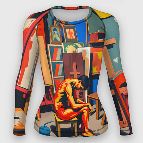 Женский рашгард Художник в мастерской / 3D-принт – фото 1