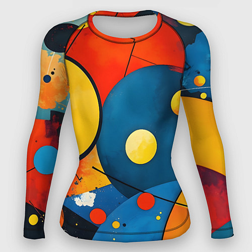Женский рашгард Динамичный красочный паттерн / 3D-принт – фото 1
