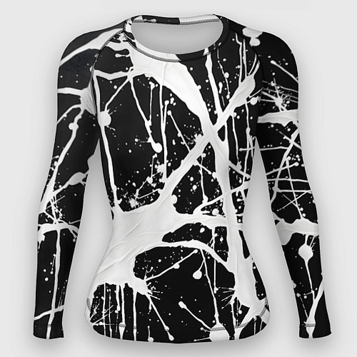 Женский рашгард Брызги белой краски / 3D-принт – фото 1