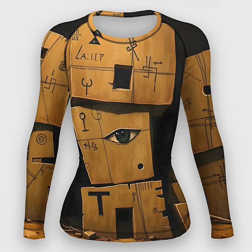 Женский рашгард Глаза в каменных домах / 3D-принт – фото 1