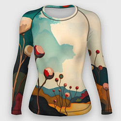 Женский рашгард Сюрреалистичный пейзаж с цветами