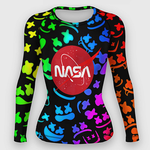 Женский рашгард Marshmello x NASA gradient / 3D-принт – фото 1