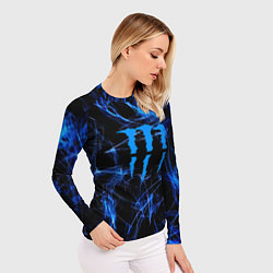 Рашгард женский Monster energy искры дымы, цвет: 3D-принт — фото 2