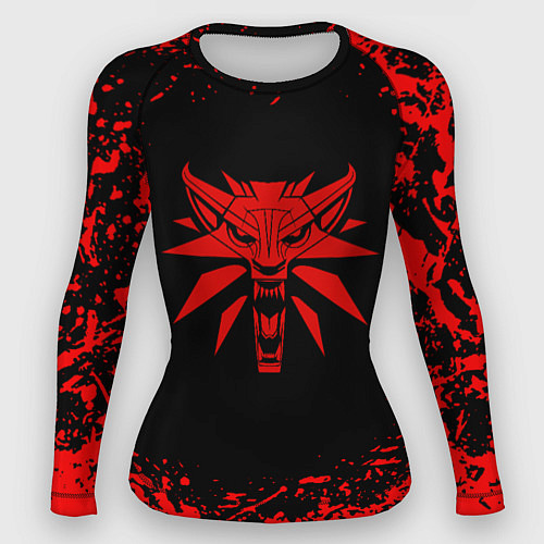 Женский рашгард Ведьмак красные краски / 3D-принт – фото 1