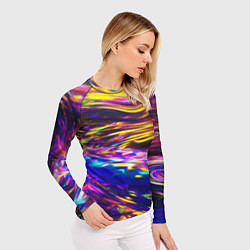 Рашгард женский Неоновые полосы текстура, цвет: 3D-принт — фото 2