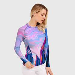 Рашгард женский Абстракция с небоскребами, цвет: 3D-принт — фото 2