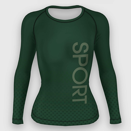 Женский рашгард Sport тёмно-зелёный текстурный / 3D-принт – фото 1
