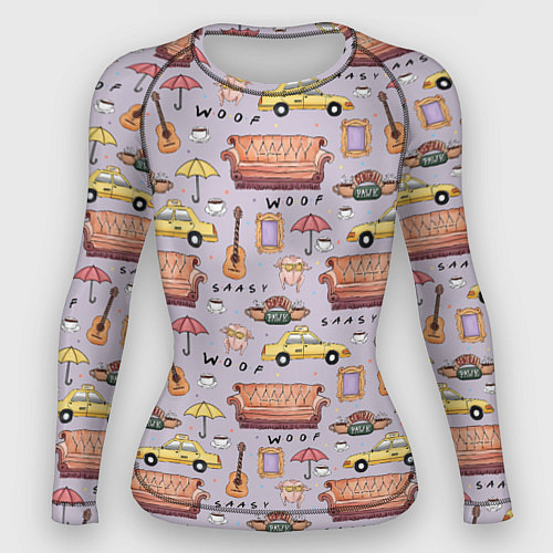 Женский рашгард Друзья - паттерн / 3D-принт – фото 1