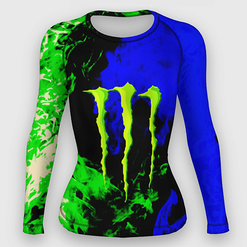 Женский рашгард Monster energy кислотный огонь / 3D-принт – фото 1