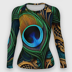 Женский рашгард Узоры и перья павлина