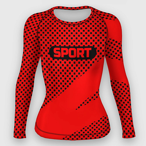 Женский рашгард Sport красно-чёрный текстурный / 3D-принт – фото 1