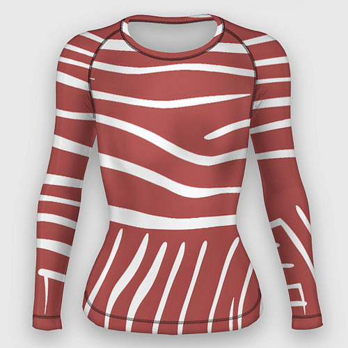 Женский рашгард Полоски красной зебры / 3D-принт – фото 1