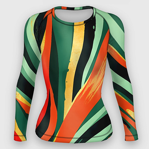 Женский рашгард Тропическая жаркая абстракция / 3D-принт – фото 1