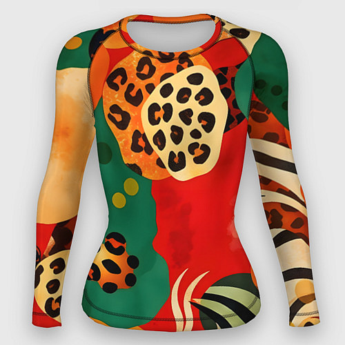 Женский рашгард Анималистичный африканский паттерн / 3D-принт – фото 1