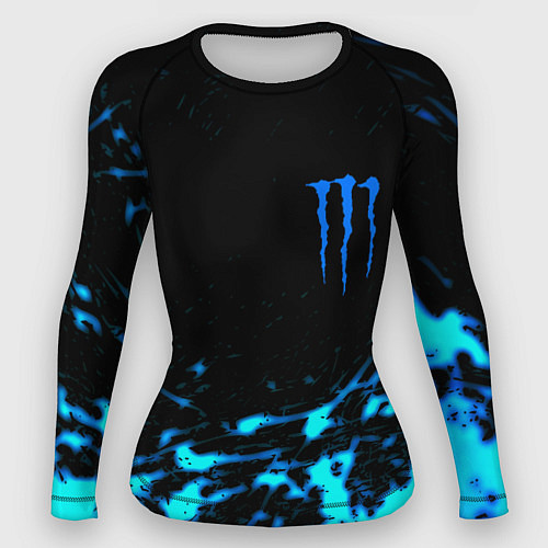 Женский рашгард Monster energy голубые краски / 3D-принт – фото 1