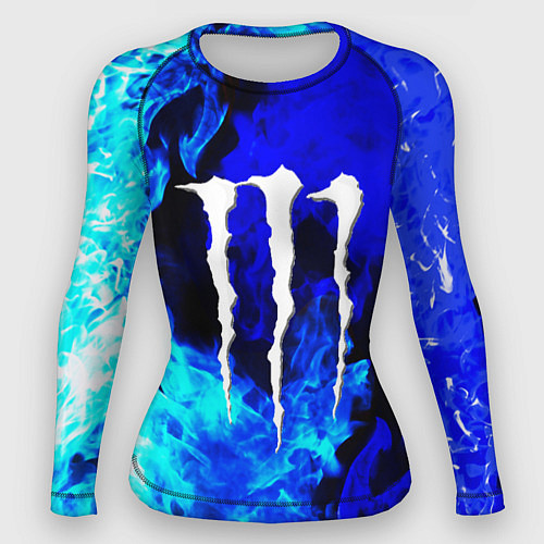 Женский рашгард Monster energy синий дым / 3D-принт – фото 1