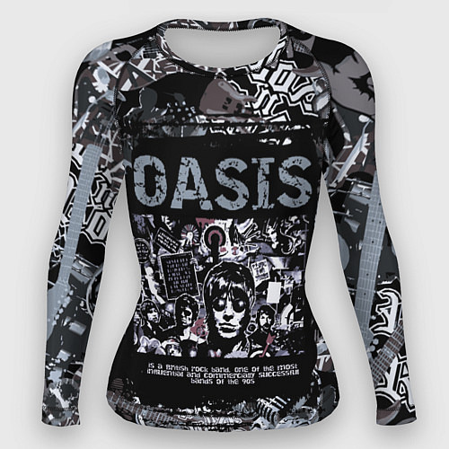 Женский рашгард Oasis на фоне гитар / 3D-принт – фото 1