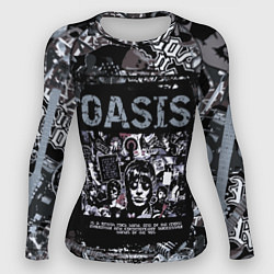 Рашгард женский Oasis на фоне гитар, цвет: 3D-принт