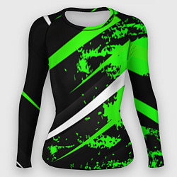 Рашгард женский Color black and green, цвет: 3D-принт
