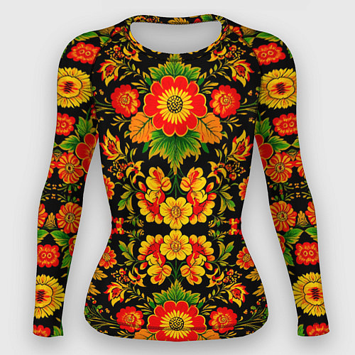 Женский рашгард Русская хохломская роспись / 3D-принт – фото 1