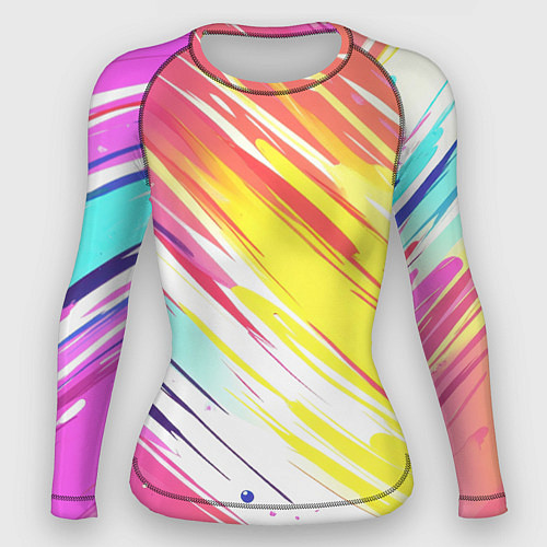 Женский рашгард Брызги краски на белом фоне / 3D-принт – фото 1