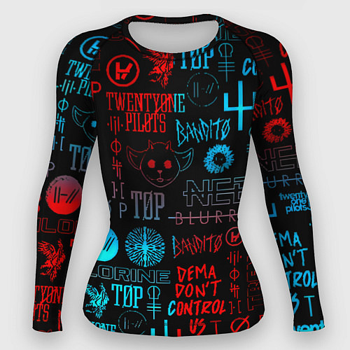 Женский рашгард Twenty one pilots rock pattern / 3D-принт – фото 1