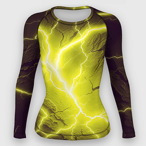 Женский рашгард Color yellow black / 3D-принт – фото 1