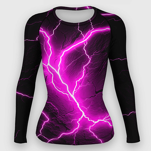 Женский рашгард The color is pink and black / 3D-принт – фото 1