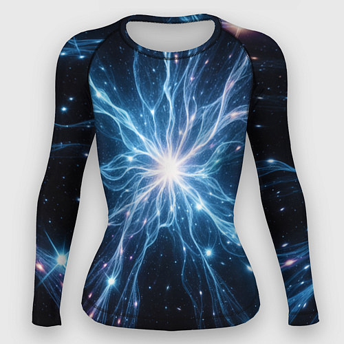 Женский рашгард Всплеск света и звезды - космическая абстракция / 3D-принт – фото 1