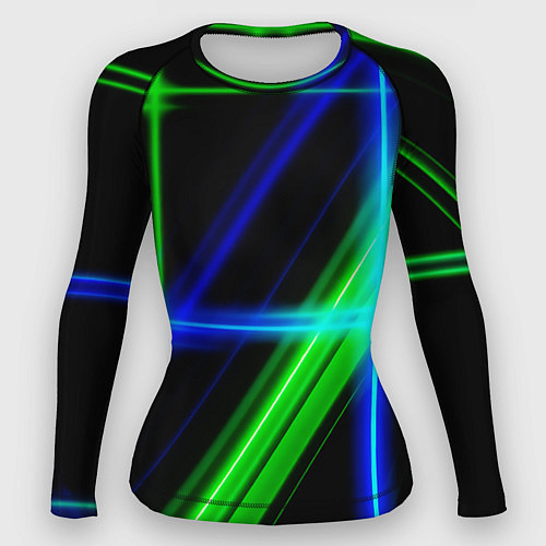 Женский рашгард Color blue black green / 3D-принт – фото 1