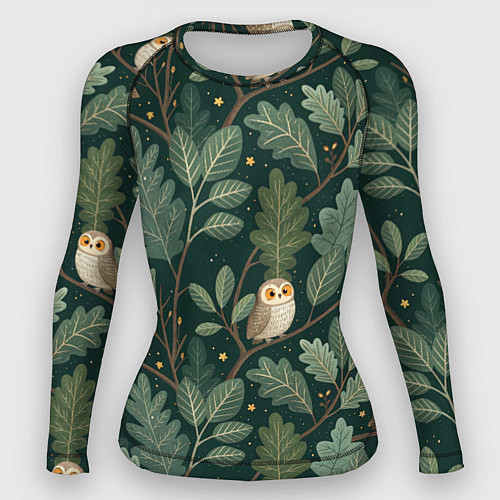 Женский рашгард Совы в лесу / 3D-принт – фото 1
