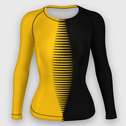 Женский рашгард Чёрно-жёлтый пополам с переходом