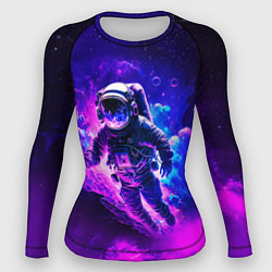 Рашгард женский Космонавт в неоновых облаках, цвет: 3D-принт