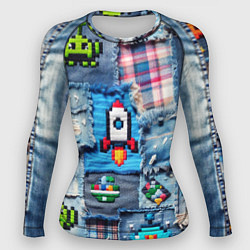 Женский рашгард Пиксельная ракета