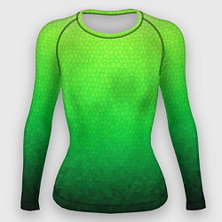 Рашгард женский Градиент мозаика зелёный в тёмный, цвет: 3D-принт
