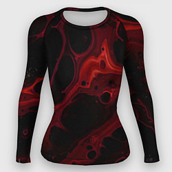 Женский рашгард Черно-красная размытая абстракция
