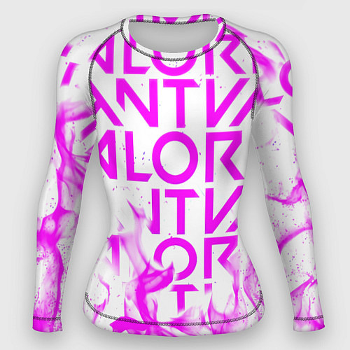 Женский рашгард Valorant розовый огонь / 3D-принт – фото 1