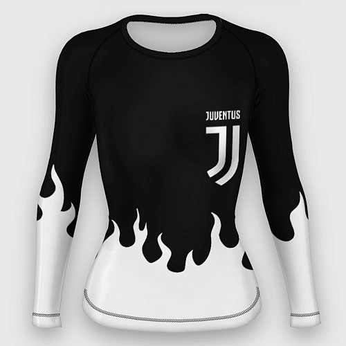 Женский рашгард Ювентус белый огонь / 3D-принт – фото 1