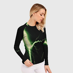 Рашгард женский Lightning yellow текстура, цвет: 3D-принт — фото 2