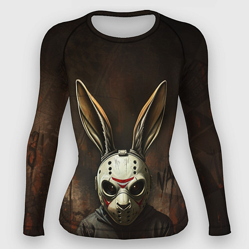 Женский рашгард Кролик в хоккейной маске / 3D-принт – фото 1