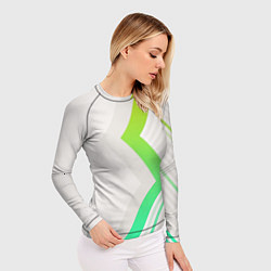 Рашгард женский Color white line green, цвет: 3D-принт — фото 2