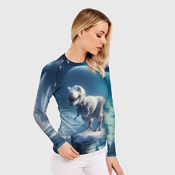 Рашгард женский Снежный динозавр - история вымирания, цвет: 3D-принт — фото 2