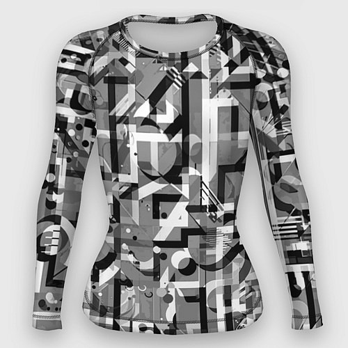 Женский рашгард Серый объёмный эффект / 3D-принт – фото 1